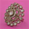 Kundan Adjustable Ring with Mehndi Plating