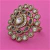 Kundan Adjustable Ring with Mehndi Plating