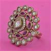 Kundan Adjustable Ring with Mehndi Plating