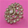 Kundan Adjustable Ring with Mehndi Plating
