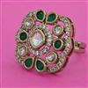 Kundan Adjustable Ring with Mehndi Plating