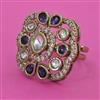 Kundan Adjustable Ring with Mehndi Plating