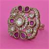Kundan Adjustable Ring with Mehndi Plating