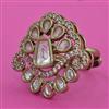 Kundan Adjustable Ring with Mehndi Plating