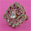 Kundan Adjustable Ring with Mehndi Plating