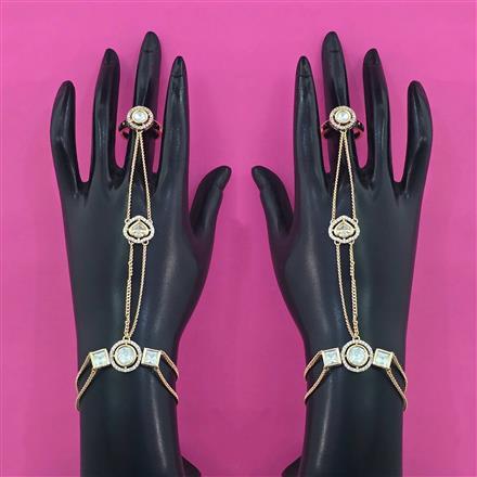 Kundan Adjustable Hath Pan with Mehndi Plating Carat Plating
