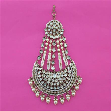 Kundan Pearl Pasa with Mehndi Plating