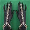 Kundan Pearl Hath Pan with Mehndi Plating