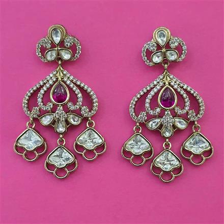 Kundan Classic Earring with Mehndi Plating
