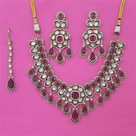 Kundan Classic Necklace with Mehndi Plating