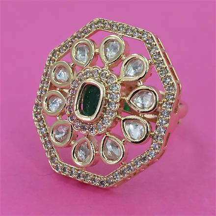 Kundan Adjustable Ring with Carat Plating