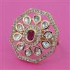 Kundan Adjustable Ring with Carat Plating