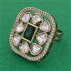 Kundan Adjustable Ring with Mehndi Plating