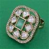 Kundan Adjustable Ring with Mehndi Plating