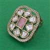 Kundan Adjustable Ring with Mehndi Plating