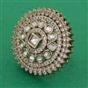 Kundan Adjustable Ring with Mehndi Plating