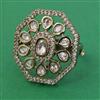 Kundan Adjustable Ring with Mehndi Plating