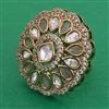 Kundan Adjustable Ring with Mehndi Plating