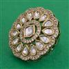 Kundan Adjustable Ring with Mehndi Plating