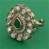 Kundan Adjustable Ring with Mehndi Plating