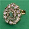 Kundan Adjustable Ring with Mehndi Plating