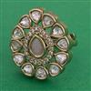Kundan Adjustable Ring with Mehndi Plating