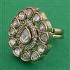 Kundan Adjustable Ring with Mehndi Plating