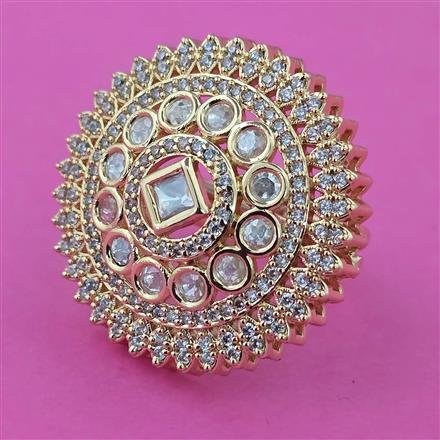 Kundan Adjustable Ring with Carat Plating