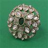 Kundan Adjustable Ring with Mehndi Plating