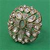 Kundan Adjustable Ring with Mehndi Plating