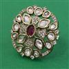 Kundan Adjustable Ring with Mehndi Plating