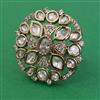 Kundan Adjustable Ring with Mehndi Plating