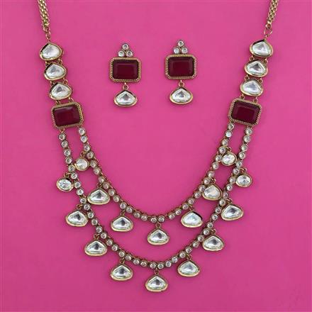 Kundan Layered Necklace with Mehndi Plating