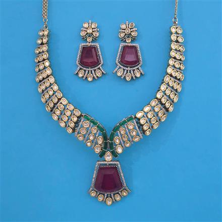 Kundan Classic Necklace with Victorian Plating