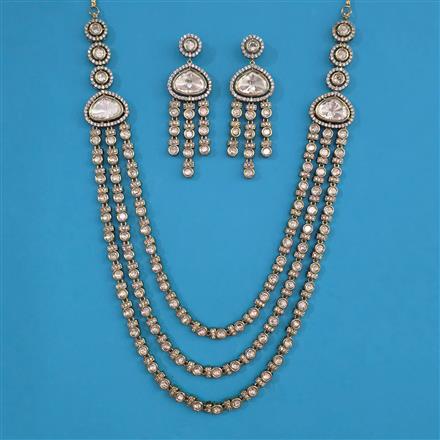 Kundan Layered Necklace with Mehndi Plating