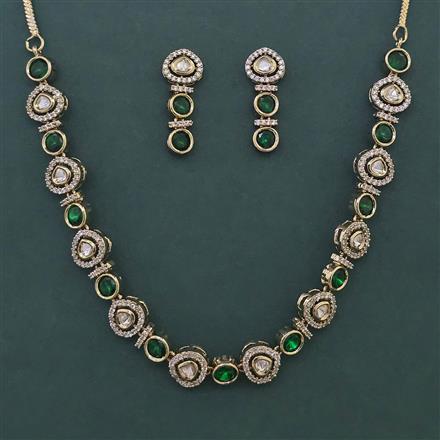 Kundan Classic Necklace with Mehndi Plating