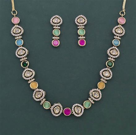 Kundan Classic Necklace with Mehndi Plating