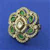 Kundan Adjustable Ring with Mehndi Plating