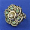 Kundan Adjustable Ring with Mehndi Plating
