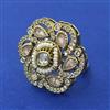 Kundan Adjustable Ring with Mehndi Plating