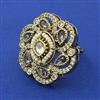 Kundan Adjustable Ring with Mehndi Plating