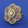Kundan Adjustable Ring with Mehndi Plating