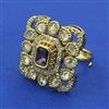 Kundan Adjustable Ring with Mehndi Plating