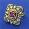 Kundan Adjustable Ring with Mehndi Plating