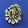 Kundan Adjustable Ring with Mehndi Plating