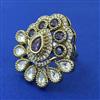 Kundan Adjustable Ring with Mehndi Plating