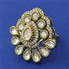 Kundan Adjustable Ring with Mehndi Plating