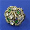 Kundan Adjustable Ring with Mehndi Plating