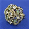 Kundan Adjustable Ring with Mehndi Plating