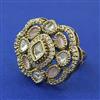 Kundan Adjustable Ring with Mehndi Plating